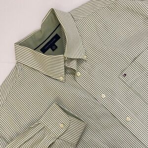 Tommy Hilfiger Olive Striped Men's Shirt